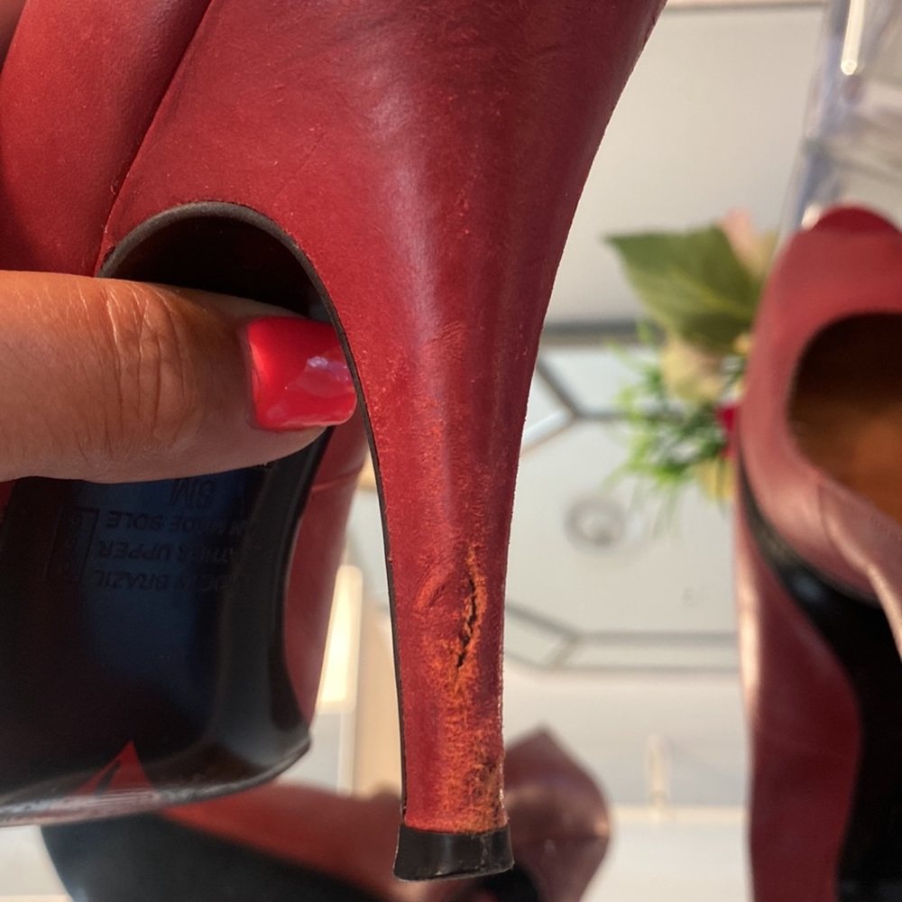 Red Leather Heels - Picture 5 of 6